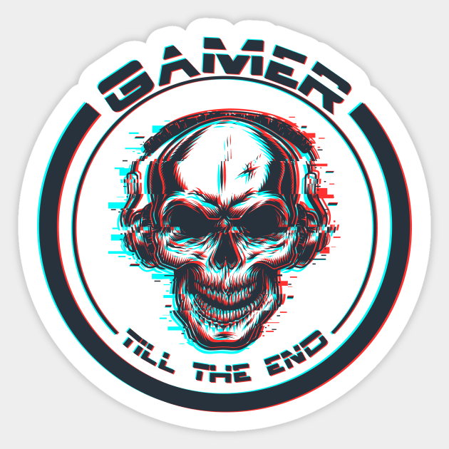 Gamer till the end  | skull Sticker by Humais